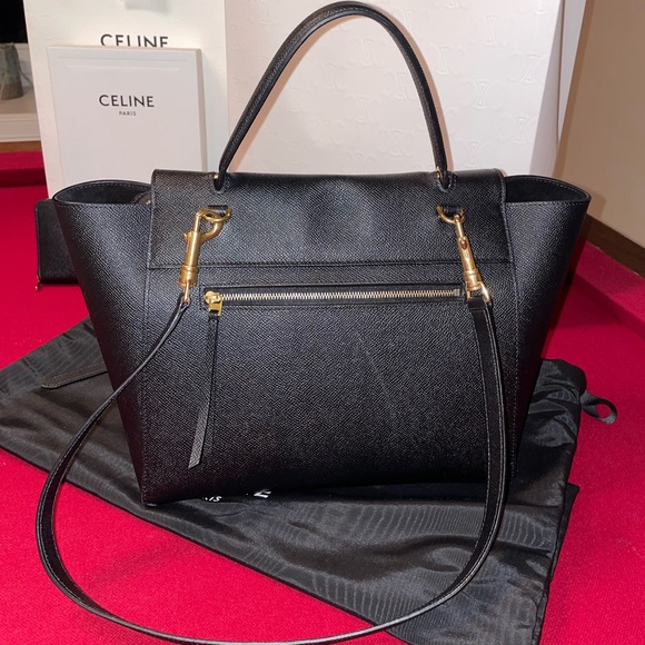 Celine Mini Belt Bag & Large Zipped Wallet in Grained Calfskin Black - Picture 2 of 7